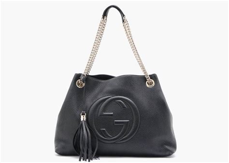 Gucci Soho Chain Strap Shoulder Bag Leather Medium Black Py
