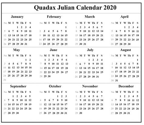 2021 Printable Julian Date Calendar Template Calendar Design