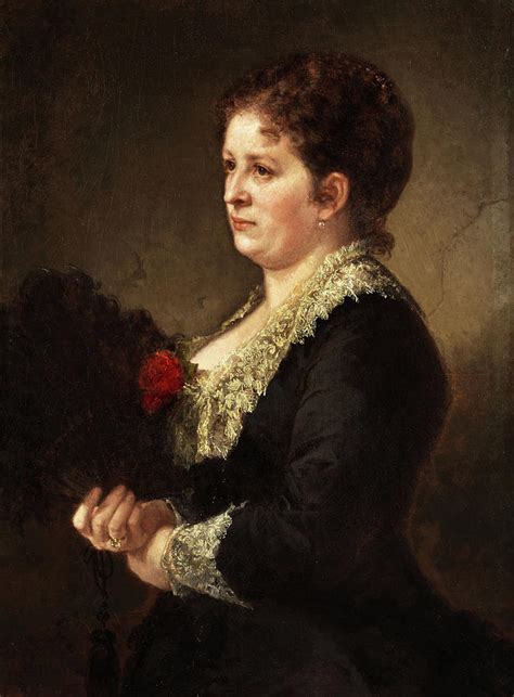 Portrait Of A Lady With Red Rose 1874 Painting By Ilya Repin