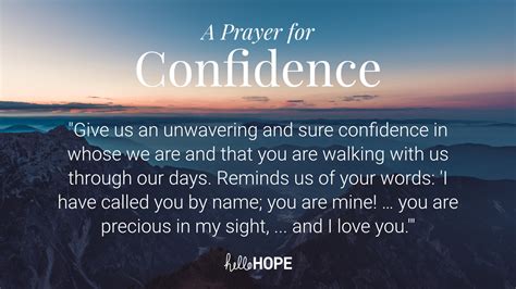 A Prayer For Confidence Hellohope