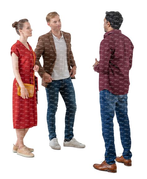 Cut Out Group Of Three People Standing And Talking Vishopper