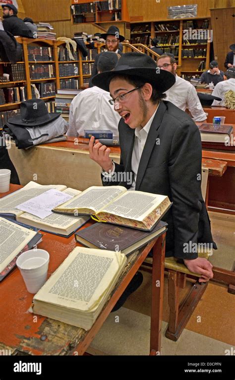 Hassidic Student From Israel Studying Talmud At The Lubavitch