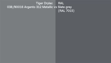 Tiger Drylac 038 90016 Argento 312 Metallic Vs RAL Slate Grey RAL 7015