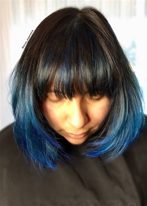 Be the first to write a review for blue fringe hair design in victoria! Blue hair with full bangs. | Full bangs, Blue hair, Hair