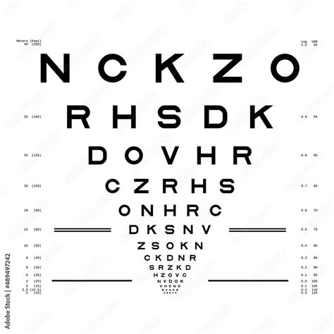 Eye Chart Test Assessment Of Visual Acuity Stock Vector Adobe Stock