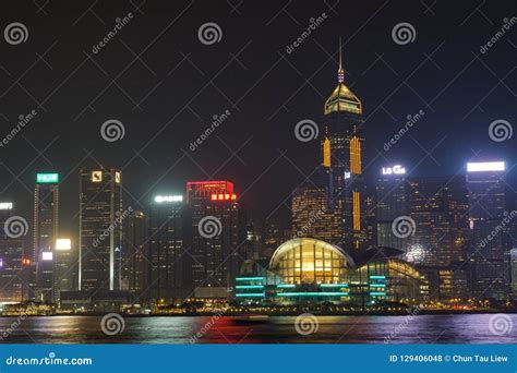 Victoria Harbour Night View In Hong Kong Editorial Stock Photo Image