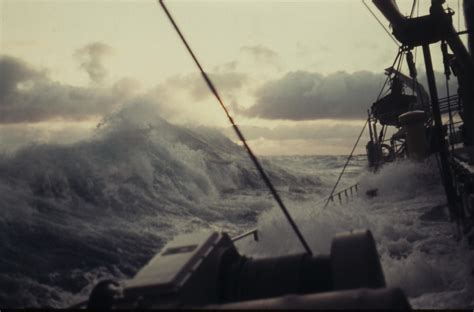1958 Photo Of A Ship In Heavy Seas During A North Atlantic Winter Storm