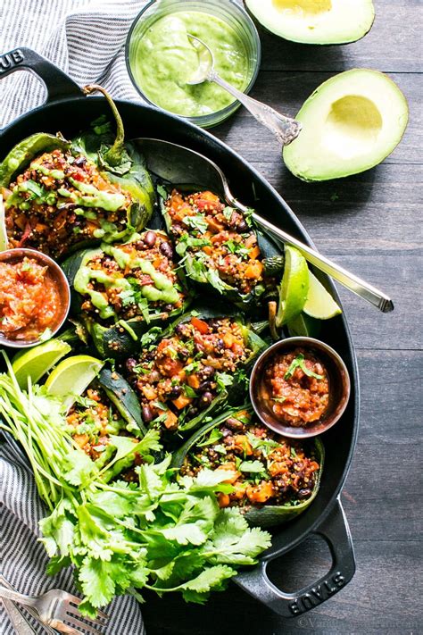 Vegetarian Stuffed Poblano Peppers Are Hearty And Packed With Warming
