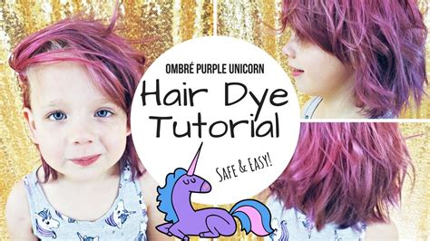Tutorial Diy Dyed Purple Pink Unicorn Hair On A Kid Youtube