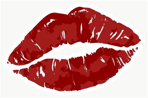 Lipstick Kiss Classic Round Sticker Artofit