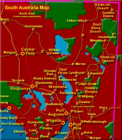 Google satellite map of south australia. North East South Australia Map