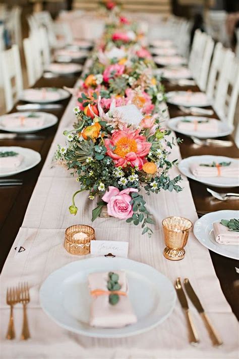 Coral And Greenery Wedding Table Setting Ideas Emmalovesweddings