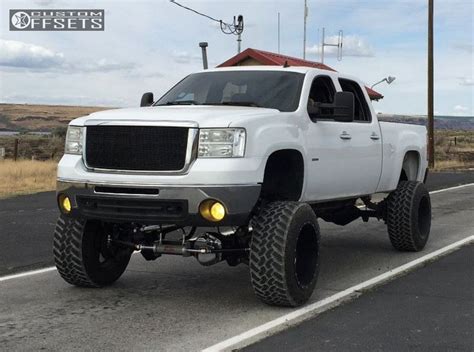 Learn more about next generation gmc sierra 2500hd and 3500hd trailering capability, vehicle specs, cargo volume, powerful performance and more. Wheel Offset 2008 Gmc Sierra 2500 Hd Hella Stance 5 Lifted ...