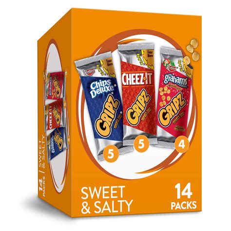 Keebler Gripz Variety Pack Cookies and Crackers, 12.6 oz, 14 Count