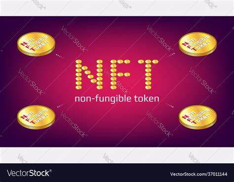 Non Fungible Tokens Infographics Nft Word Vector Image