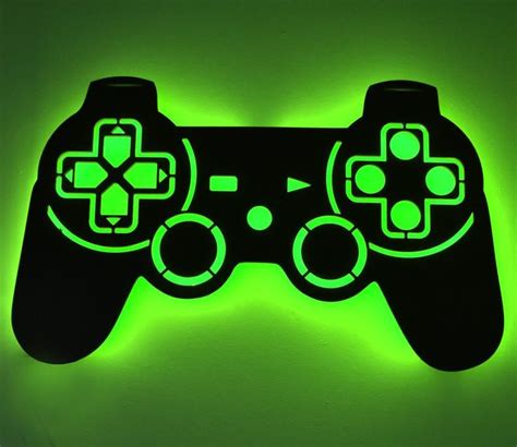 Led Lighted Playstation Controller Wall Art Video Game Art Game Room