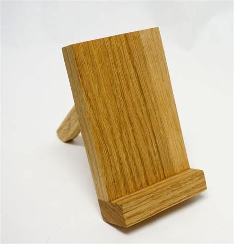 Cell Phone Smartphone Stand Adjustable Hand Made Of Solid Oak Ipad