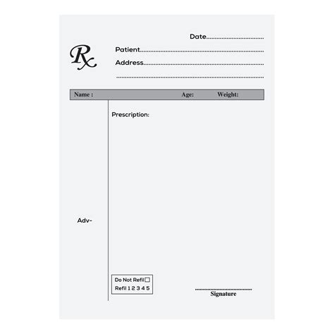 Blank Rx Prescription Form Isolated On White Background 9012558 Vector
