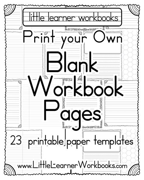 Free Editable Workbook Templates