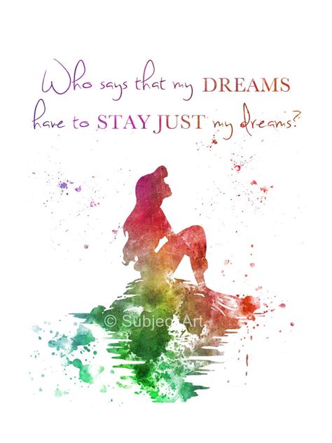 Ariel, The Little Mermaid Quote ART PRINT illustration, Disney