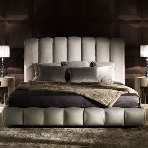 Italian Designer Padded Nubuck Leather Bed In 2022 Leather Bed