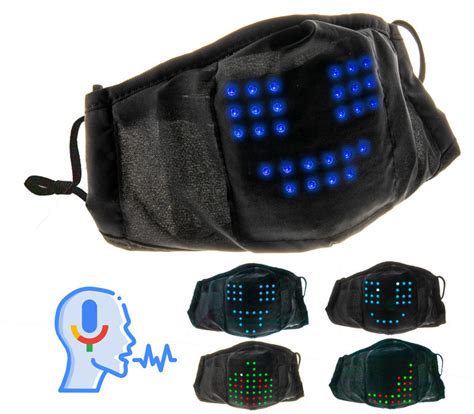 Led Lighted Voice Activated Face Mask Rgb Color Large Led Glowing