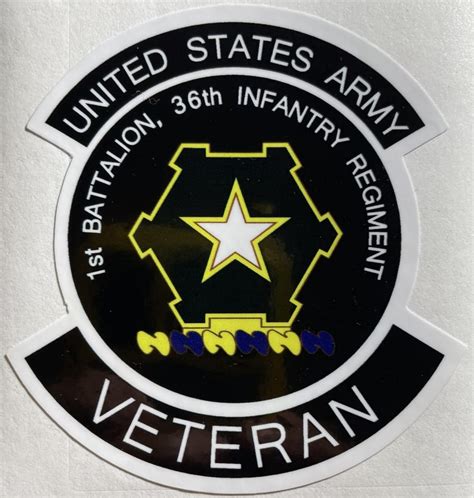 Us Army 1st Battalion 36th Infantry Regiment Veteran Sticker Decal