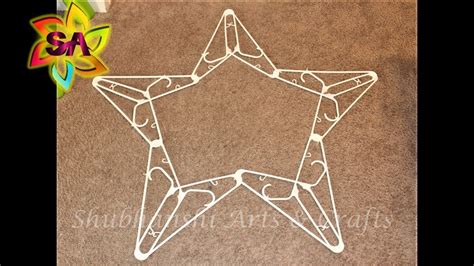 Making A Star Using Cloth Hangers Christmas Decoration Idea Youtube