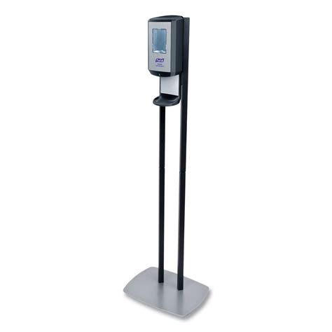 Purell Cs6 Hand Sanitizer Floor Stand With Dispenser 1 200 Ml 13 5 X 5 X 28 5 Graphite Silver