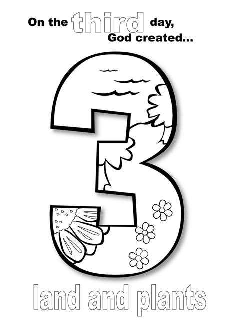 7 Days Of Creation Coloring Pages For Kids Sketch Coloring Page