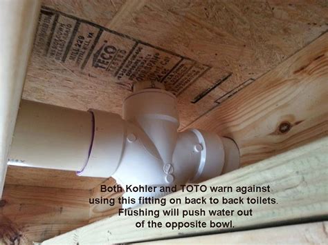 They are attached to a hefty 3 inch cast iron pipe and would be very difficult to update with a wye or other fitting. Plumbing Hacks wrong way to plumb back to back toilets ...
