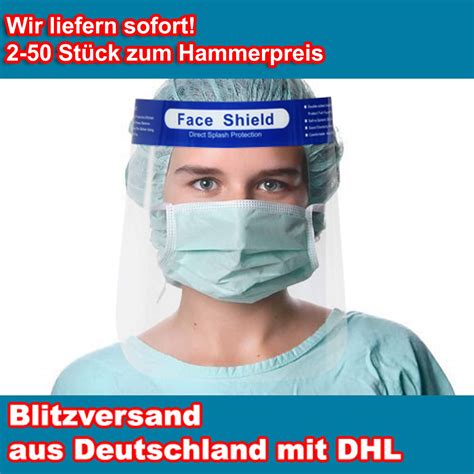 Mundschutzmasken für brillenträger haben im vergleich zu herkömmlichen mundschutzen immer einen nasenbügel integriert. Faceshield Gesichtsschutz Face Shield Gesichtsmaske ...