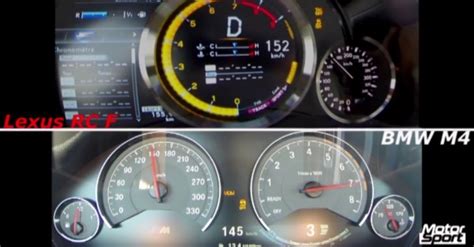 The lexus rc f base petrol returns 16 kmpl. BMW M4 vs Lexus RC F Acceleration Comparison Is Surprising - autoevolution