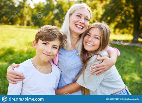 Happy Mother And Her Happy Children Stock Image Image Of Bond Love