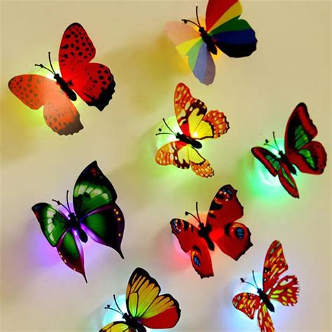 Wall Stickers Butterfly Led Lights Wall Stickers 3d Glow Butterflies
