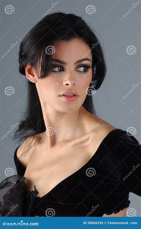 Portrait Of Sophisticated Brunette Woman Stock Image Image Of