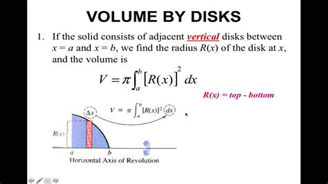 Topic 44 Volume Of Solids Of Revolution Disk Method Youtube