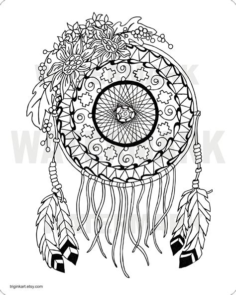 You can use our amazing online tool to color and edit the following dream catcher coloring pages for adults. Sunflower Dream Catcher Adult coloring page