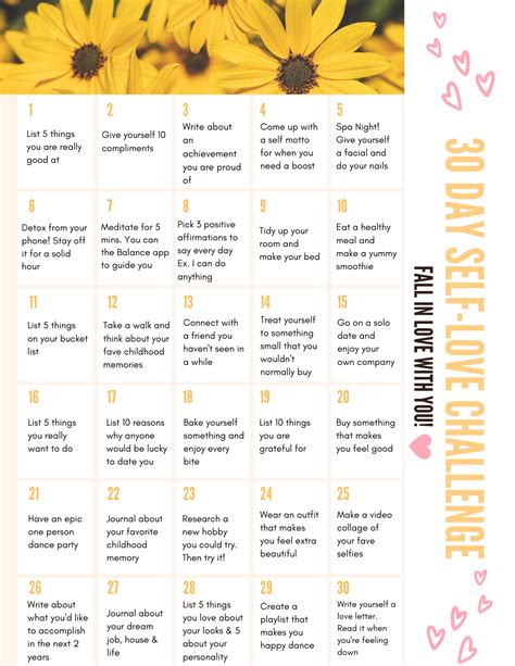 30 Day Self Love Challenge To Fall In Love With You Breathehustleglow