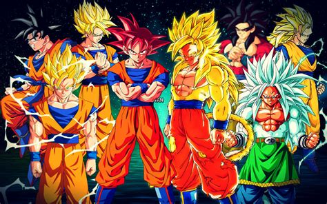 Maybe you would like to learn more about one of these? Goku All forms V1 by LordAries06 on DeviantArt