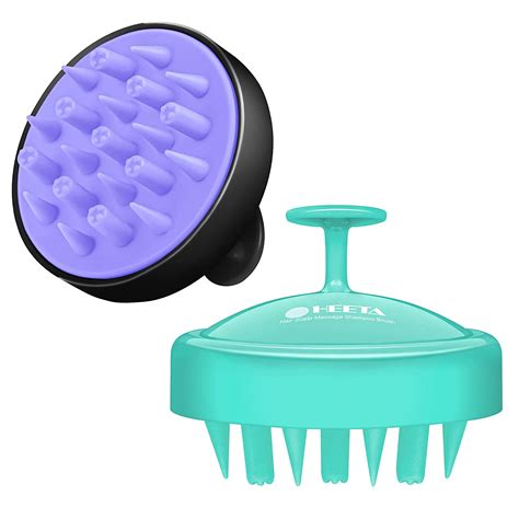 Heeta 2 Pack Hair Scalp Massager Shampoo Brush Updated Wet And Dry Scalp