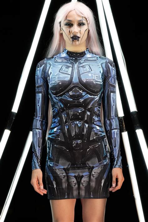 Black Robot Sci Fi Dress Futuristic Halloween Costume Etsy