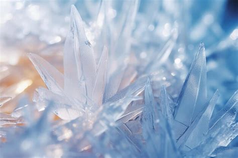 Premium Ai Image Frozen Closeup Ice Crystals Winter Nature Background