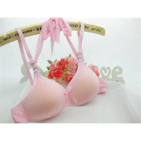 Fashion Puberty Young Girl Halter Training Bras Cotton Back Button Type Teenage Girls Bras Aa