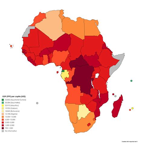 Gdp Ppp Per Capita Map Of The African Continent R Mapporn
