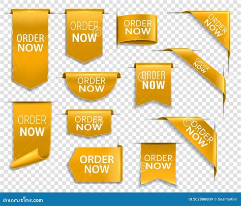 Order Now Gold Banners Bookmarks Web Elements Stock Vector Illustration Of Bookmark Label