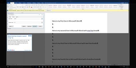 How To Easily Remove Line Breaks In Word 2016 Office365 Word Youtube
