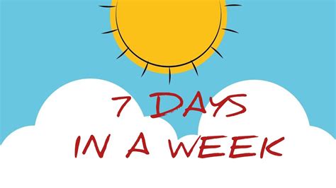 Learn The Days In A Week Seven Days Of The Week 7 Days In The Week