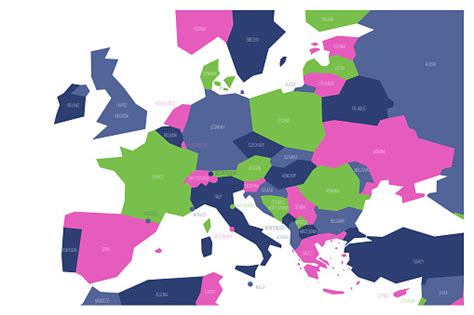 Mappa Politica Delleuropa Centrale E Meridionale Mappa Vettoriale