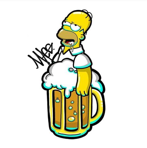Homer Mmmm Beer The Simpsons Logos De Cerveja Impressão De Camiseta Desenho De Rua